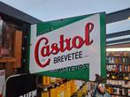 Dubbelzijdig orgineel emaille bord Castrol, Enlèvement ou Envoi, Utilisé, Panneau publicitaire