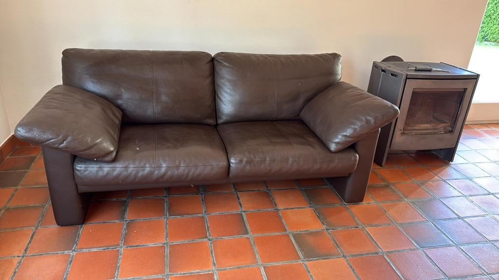 2 canapés =   un de 2 places  et un de 3 places, Maison & Meubles, Canapés | Salons, Utilisé, Banc droit, Cuir