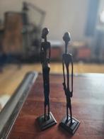 2 Statues africaine en bronze style Giacometti, Enlèvement, Bronze