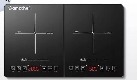 AMZCHEF 3500 W 2 pits Inductiekookplaat, Caravans en Kamperen, Kampeeraccessoires, Nieuw, Ophalen of Verzenden