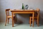 Table bistrot en bois vintage rétro années 50, Quatre personnes, Vintage, 100 à 150 cm, Enlèvement