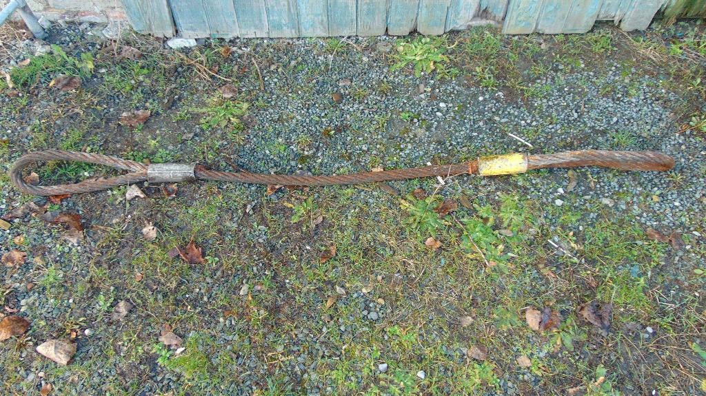 Câble de levagen fil d'acier avec 2 boucles 2,10 m, 9900 kg., Enlèvement, Utilisé