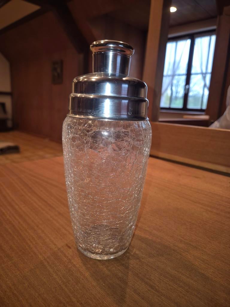 Vintage coctail shaker craqeulé glas, Enlèvement