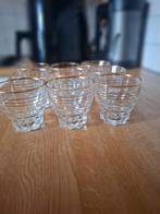Vintage : 9 likeur glazen met gouden rand, Antiek en Kunst, Ophalen