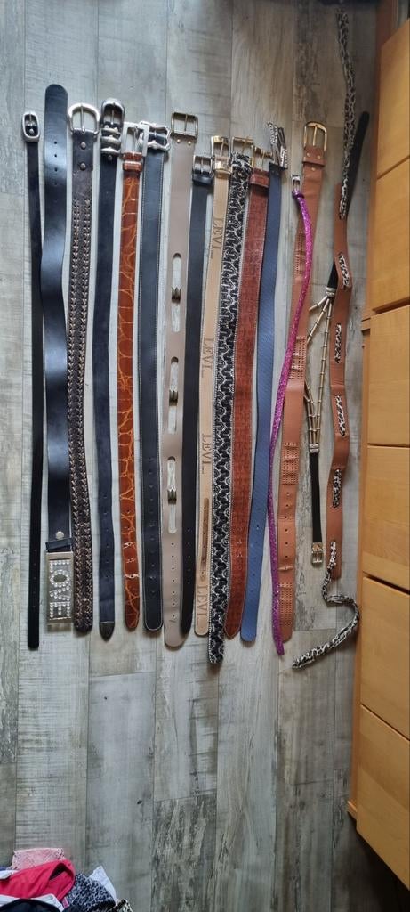 16 gewone riemen en 3 brede stoffen riemen, Kleding | Dames, Riemen en Ceinturen, Ophalen