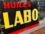 Huiles LABO oud emaille reclamebord, Ophalen of Verzenden
