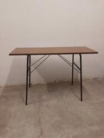 Opvouwbaar vintage bijzettafel–klaptafel in donker eikfineer, Enlèvement ou Envoi, Utilisé, Table de camping