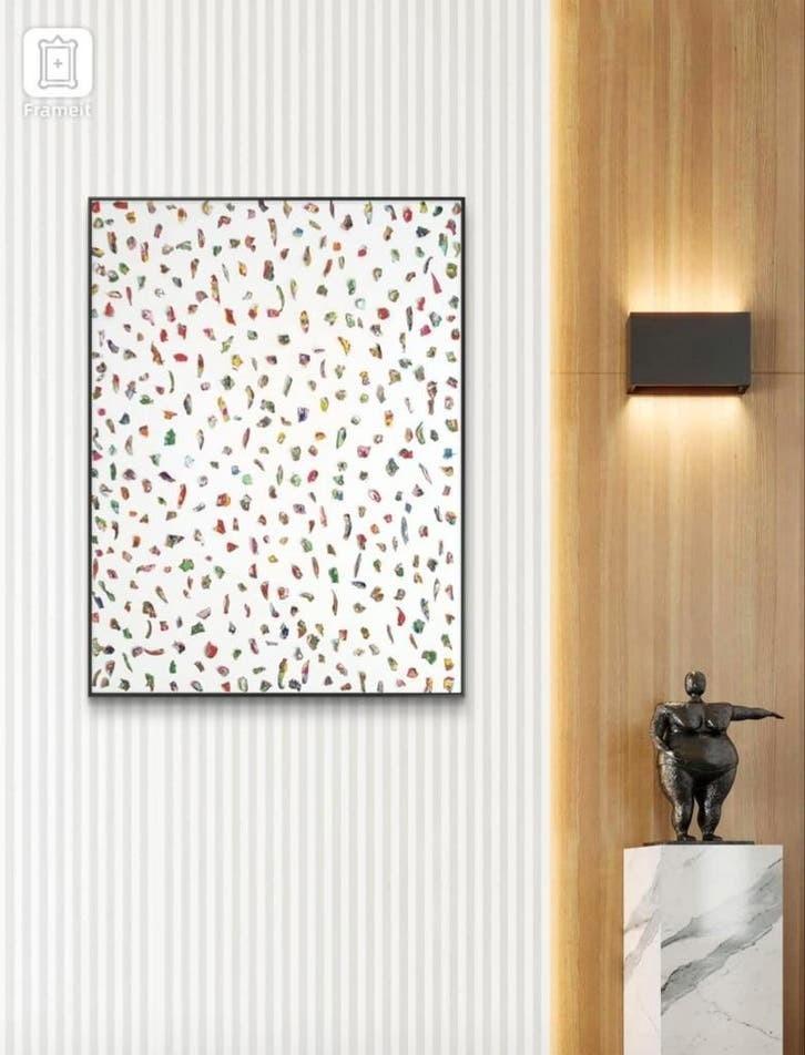 Let this moment shine &Met Baklijst blank hout, Antiek en Kunst, Kunst | Schilderijen | Modern, Ophalen of Verzenden