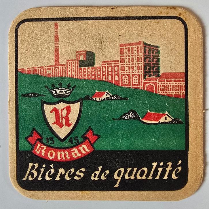 Roman Sous Bock Bierviltje Bierdeckel Onderzetter, Verzamelen, Biermerken, Gebruikt, Viltje(s), Ophalen of Verzenden