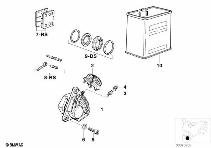 BMW K75 K100 K1100 K1 boutenset remklauwen vooraan, Motos, Pièces | BMW, Neuf, Enlèvement