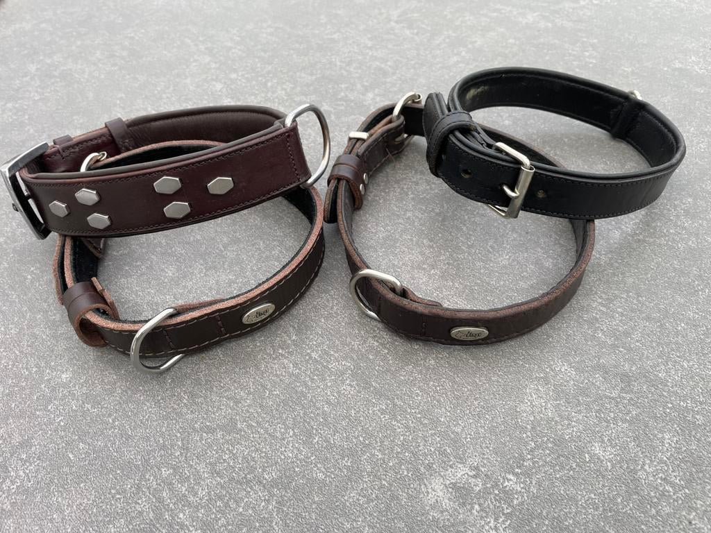 Leren halsbanden voor honden, Animaux & Accessoires, Colliers & Médailles pour chiens, Enlèvement, Comme neuf