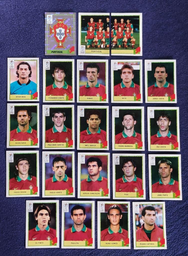 22 versch. Panini stickers voetbal ' Euro 2000 - Portugal ', Enlèvement ou Envoi, Neuf, Plusieurs autocollants