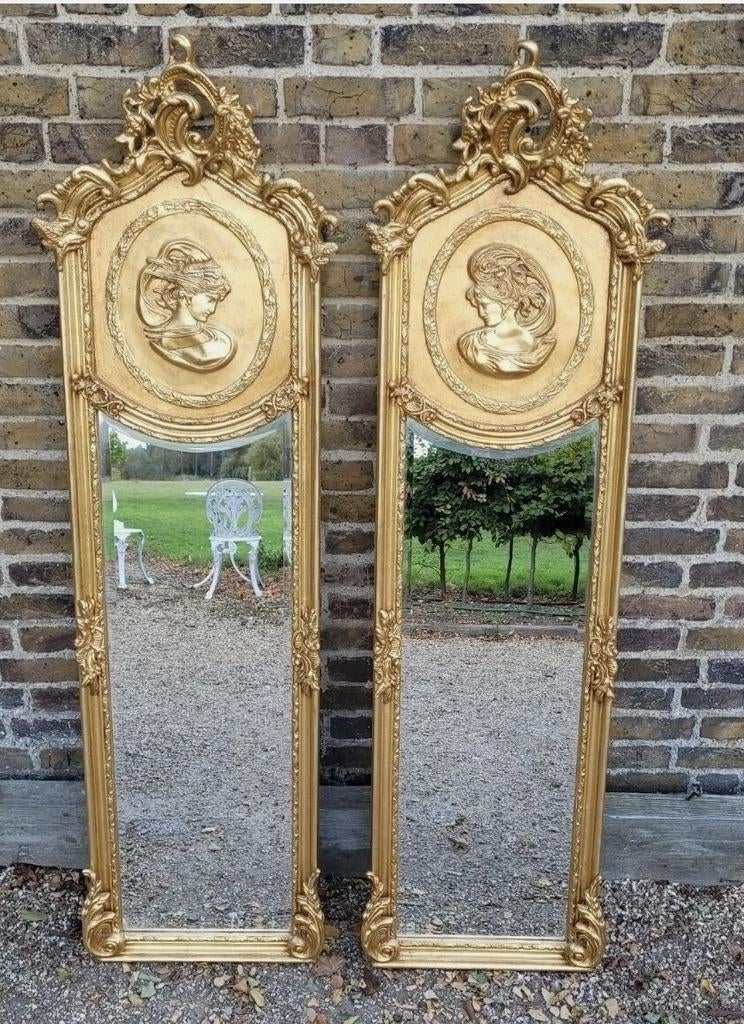 Set Elegante passpiegels met een gedetailleerd amulet van ee, Maison & Meubles, Accessoires pour la Maison | Miroirs, Enlèvement