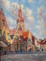 Omer Coppens - Paysage urbain ensoleillé, Antiquités & Art, Enlèvement