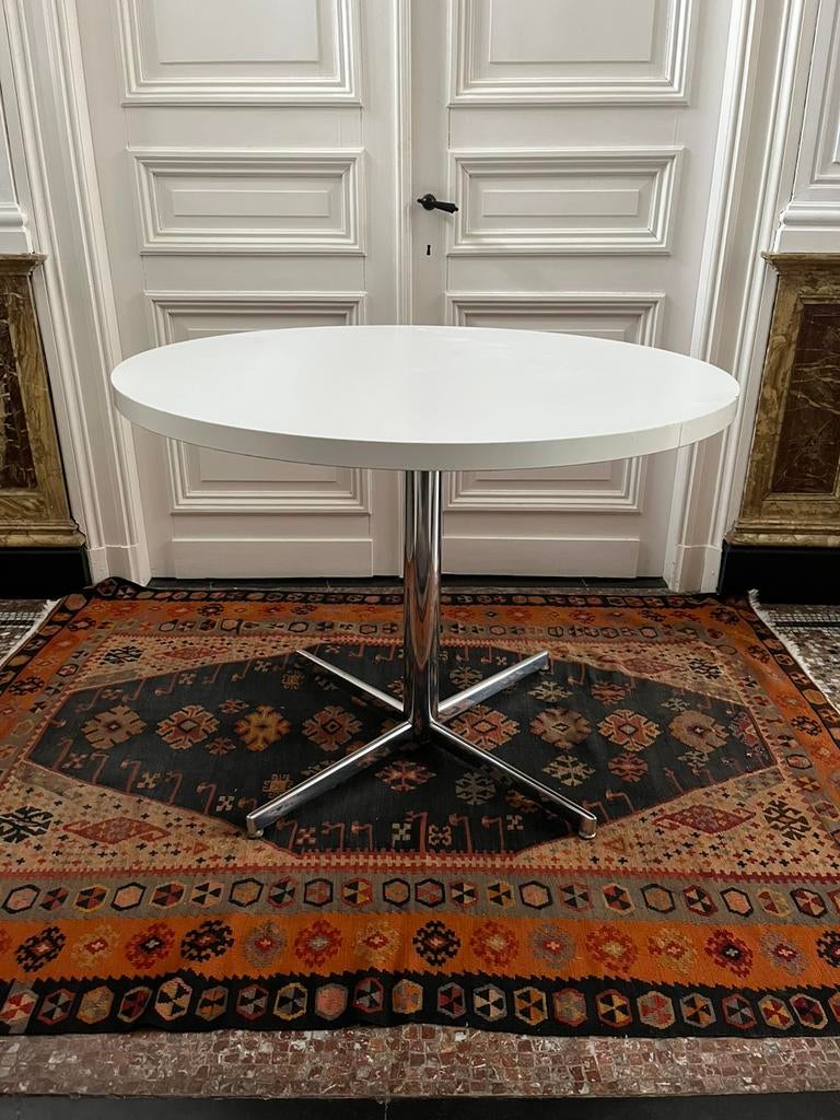 AUTHENTIEKE VINTAGE TAFEL EETTAFEL ROND CHROOM KWALITEIT, Huis en Inrichting, Tafels | Eettafels, Ophalen, Zo goed als nieuw, Rond