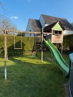 Portique et cabane en bois pour enfants, Enlèvement, Utilisé, Toboggan