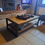 Salontafel hout & metaal – industrieel – zeer mooi, Maison & Meubles, Tables | Tables de salon, Enlèvement, Comme neuf, Métal