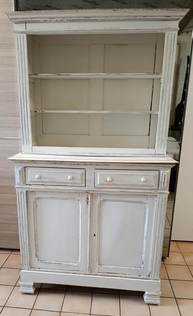 Vaisselier patiné en 2 parties (190 cm X 105 cm X 47 cm), Maison & Meubles, Armoires | Buffets, Enlèvement