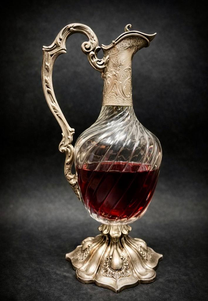 Antiek kristallen zilver karaf Schwäbisch Gmünd, Antiek en Kunst, Antiek | Servies los, Ophalen of Verzenden