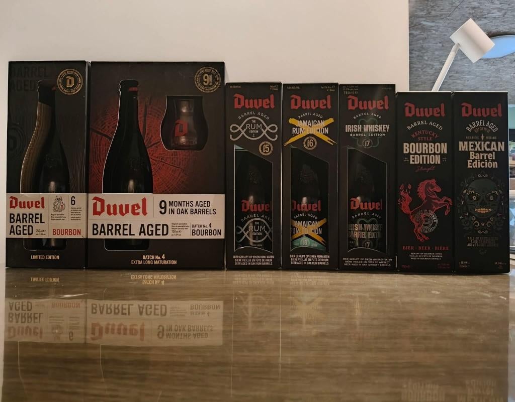 Selectie Duvel bieren, Collections, Marques de bière, Comme neuf, Bouteille(s), Duvel, Enlèvement