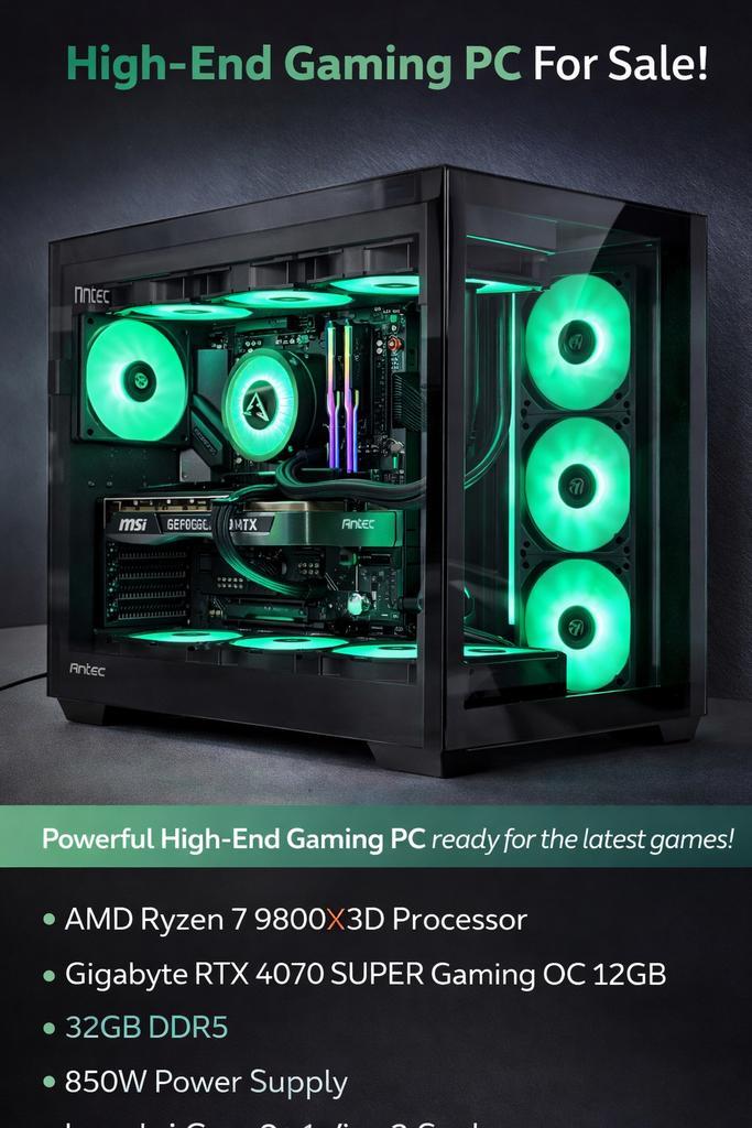 PC haut de gamme : Ryzen 7 9800X3D/RTX 4070 SUPER/32 DDR5, Consoles de jeu & Jeux vidéo, Jeux | PC, Comme neuf, Enlèvement ou Envoi