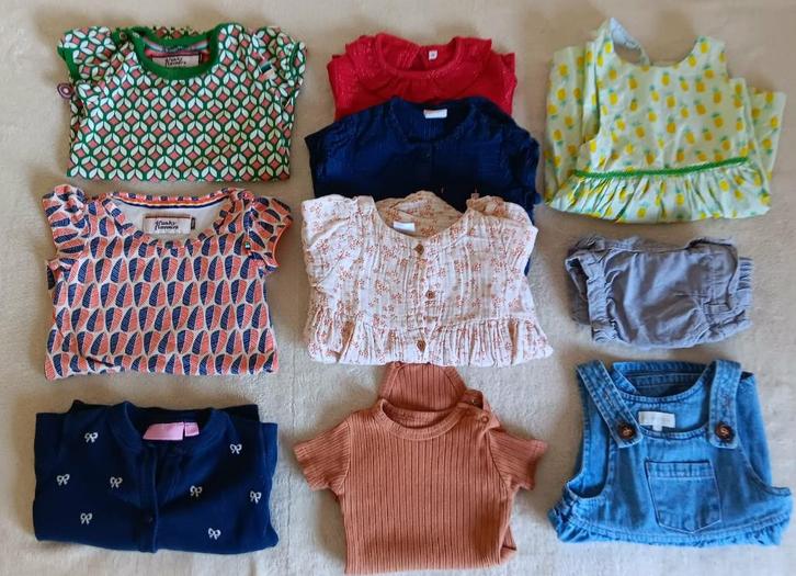 Kledij meisje Maat 80 lente/zomer (10 stuks) Bundel/lot, Kinderen en Baby's, Babykleding | Maat 80, Gebruikt, Meisje, Ophalen