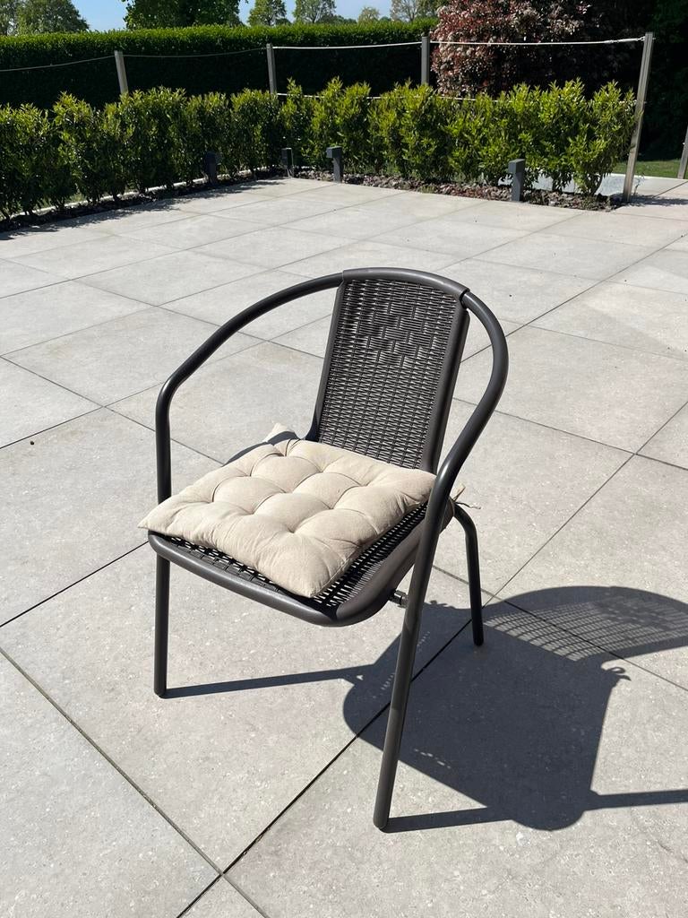 6 stoelen met kussen, Tuin en Terras, Ophalen, Zo goed als nieuw, Metaal