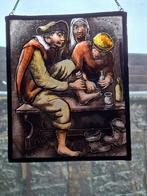 2 vitraux dècoratif reprèsentant une scène mèdièvale, Enlèvement