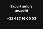 Auto's gezocht voor export, Entreprise, Achat