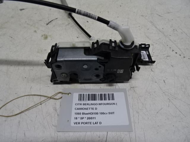 SERRURE DE PORTE RODS ARRIÈRE DROIT Berlingo (5198N120216), Utilisé, Citroën