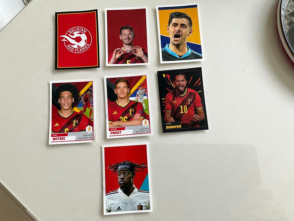 Set van 7 Panini Rode Duivels & Red Flames stickers