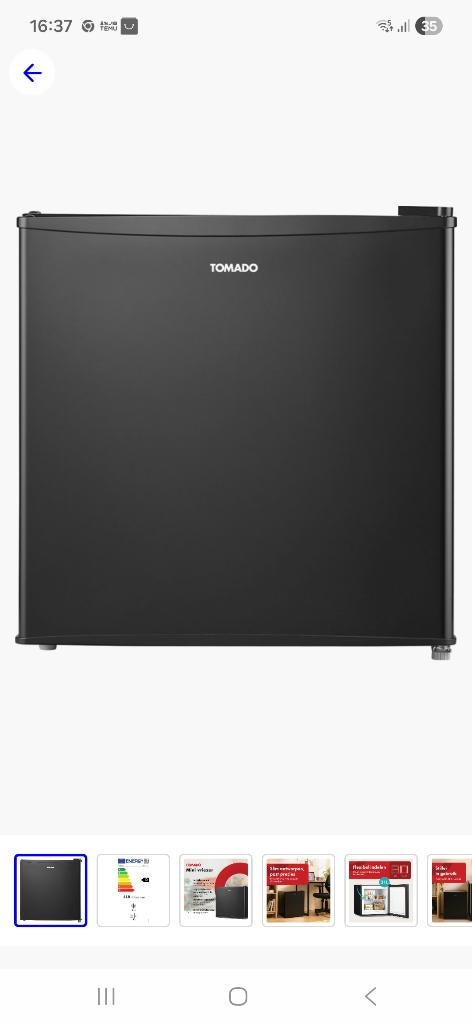 Tafelmodel Diepvries Tomado in absolute nieuwstaat, Elektronische apparatuur, Ophalen, Zo goed als nieuw, Vrieskast, Energieklasse A of zuiniger