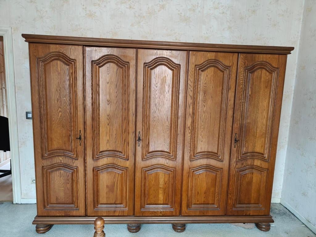 afhalen Aalst - zelf demonteren-slaapkamer: bed + 1 kast, Huis en Inrichting, Slaapkamer | Complete slaapkamers, Ophalen, Gebruikt