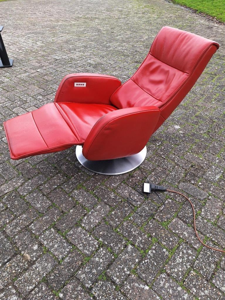 Fauteuil/fauteuil/fauteuil relax électrique/marron rouge, Maison & Meubles, Fauteuils, Utilisé, Cuir, 50 à 75 cm, Moins de 75 cm