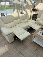 Canapé 3+2 places en cuir beige, Maison & Meubles, Canapés | Coins salons complets, Enlèvement, Comme neuf