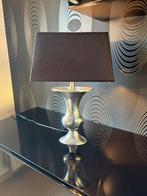 Lampepied en métal chromé et abat jour en tissu noir, Maison & Meubles, Enlèvement, Comme neuf