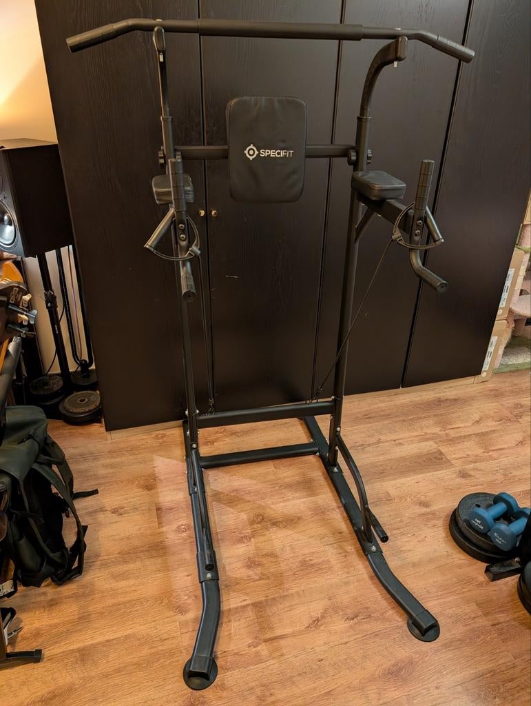 Pull Up & Dip station - Krachtstation met optrekstang, Muziek en Instrumenten, Standaarden, Ophalen