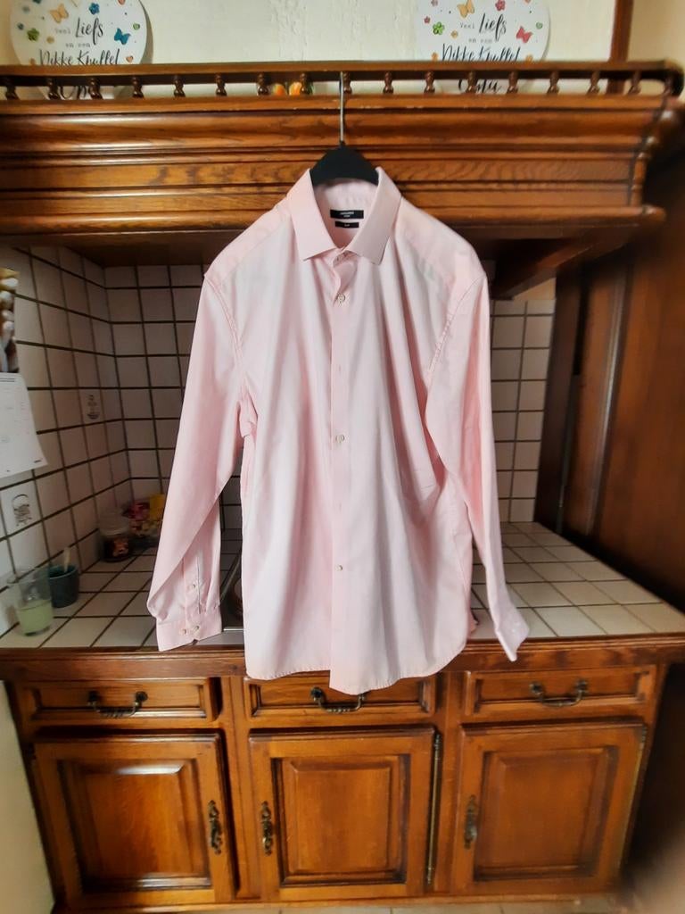 Hemd van JACK EN JONES maat 46, Ophalen, Zo goed als nieuw, Overige halswijdtes, Roze