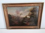Romantisch Heuvellandschap met Figuren en Vestingstad, Antiek en Kunst, Ophalen