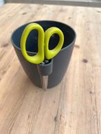 Pot de fleurs avec ciseaux à herbes, Intérieur, Enlèvement ou Envoi, Moins de 25 cm, Rond