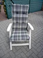 Tuinstoelen en voetbalkleding kleur wit, Jardin & Terrasse, Chaises de jardin, Enlèvement, Comme neuf, Synthétique, Ajustable