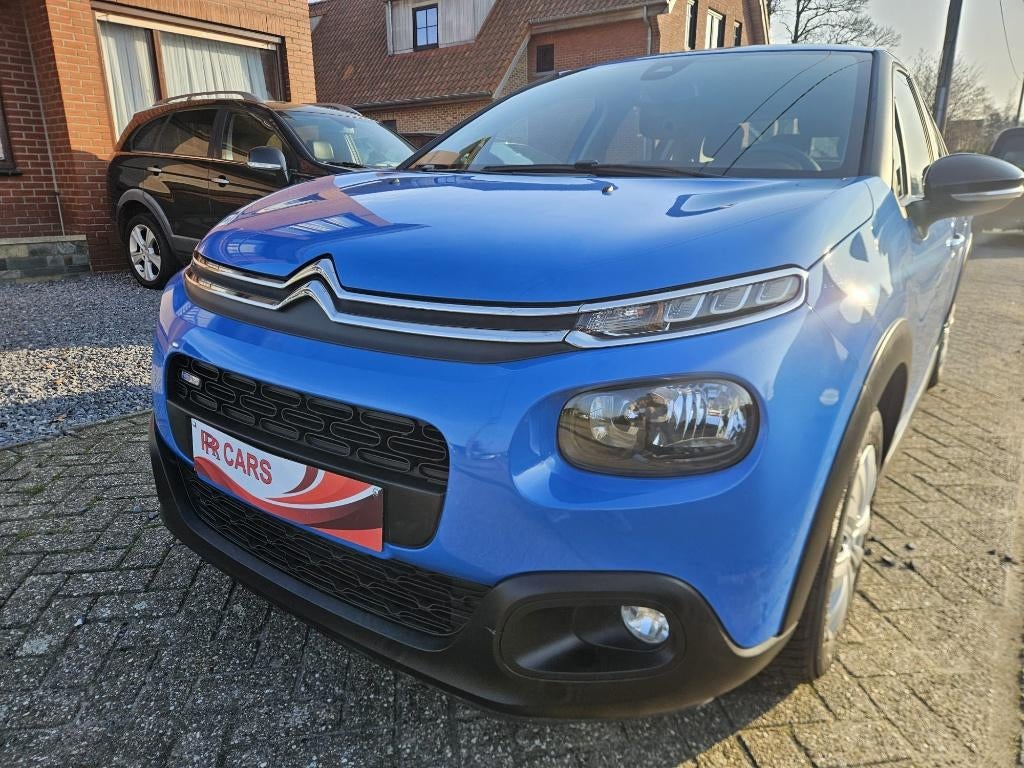 CITROEN C3/2017/1.2 BENZINE/77dKMS/GARANTIE/GEKEURD, Auto's, Citroën, 4 zetels, Stof, Zwart, Blauw