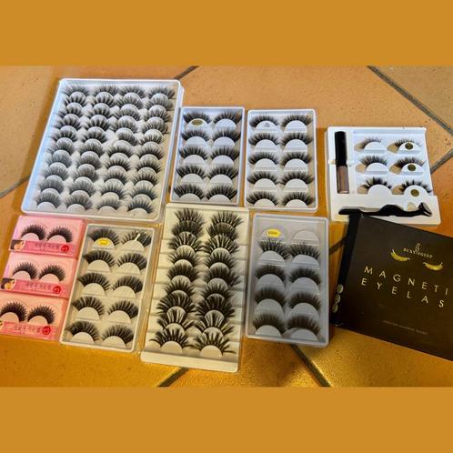 54 paar nieuwe wimpers - samen voor €7,5, Handtassen en Accessoires, Uiterlijk | Cosmetica en Make-up, Nieuw, Make-up, Ogen, Zwart