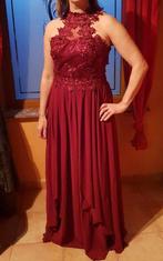 Bordeauxrode formele jurk maat L(40), Sans marque, Ophalen of Verzenden, Onder de knie, Zo goed als nieuw