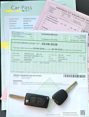 Peugeot 207 VTI Gekeurd voor verkoop beschikbaar voor biedingen