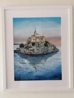 Aquarel schilderij Mont Saint Michel, Huis en Inrichting, Ophalen, Schilderij