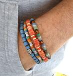Set van 4 nieuwe rekbare armbanden voor dames of heren, Handtassen en Accessoires, Armbanden, Blauw, Nieuw, Ophalen of Verzenden