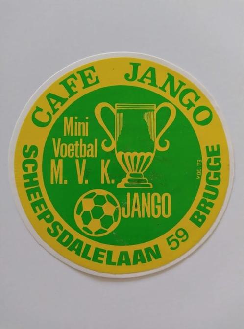 Autocollant vintage - Café Jango - Mini Football - Bruges, Collections, Autocollants, Comme neuf, Magasin ou Supermarché, Enlèvement ou Envoi