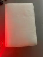 Witte lederen poef, Huis en Inrichting, Zetels | Voetbanken en poefs, Ophalen, 100 tot 125 cm, Leer, Zo goed als nieuw