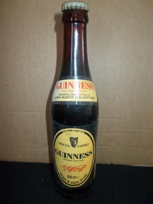 GUINNESS Stout - oude volle bierfles 33cl - ANTWERP - 1988, Verzamelen, Biermerken, Ophalen of Verzenden